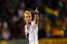 CARSON, CA - SEPTEMBER 14:  Christian Wilhelmsson #9 of the Los Angeles Galaxy celebrates his goal in the second half during the MLS match against the Colorado Rapids at The Home Depot Center on September 14, 2025 in Carson, California. The Galaxy defeated the Rapids 2-0.  (Photo by Victor Decolongon/Getty Images)